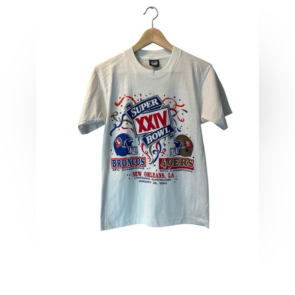 Vintage SuperBowl XXIV Broncos vs 49 ers 1990 ~ Size S - Picture 1 of 3